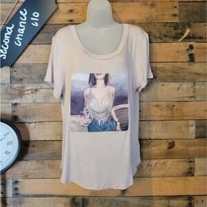 Love J women's fashion top with sparkle front size large